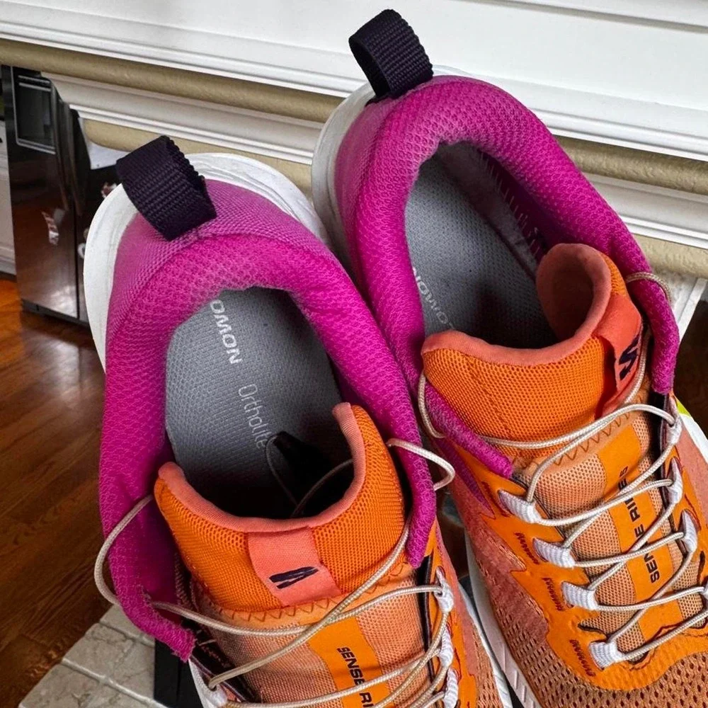 Salomon Sence ride 5' Bird of Paradise trail running shoes size 8.5